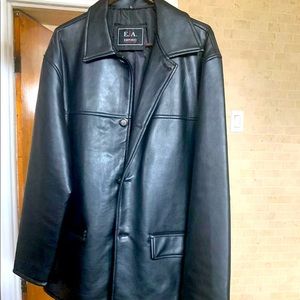 This is a leather Armani exchange vintage jacket in perfect condition